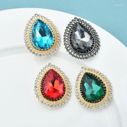 Brooches Wuli&baby Crystal Waterdrop For Women 4-color Beautiful Geometric Party Office Brooch Pins Gifts