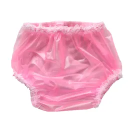 Trousers LangKee Haian PVC Adult Baby Lace Panties Plastic pants Color Pink