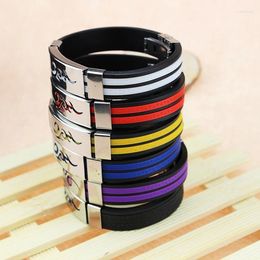 Bangle Trendy Silicone Flame Bracelet Glamour Man Fashion Titanium Steel Jewelry Hip Hop Punk Accessories Party Gift