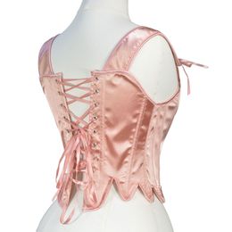 Vintage French Corset Tops To Wear Out Sexy Floral Strappy Bustier Tank Top Lace Up Women Flower Camis