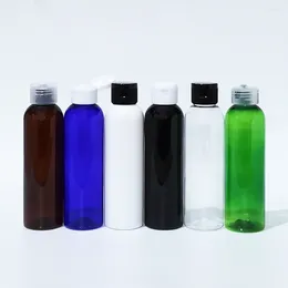 Storage Bottles 50pcs 150ml Empty White Black Clear Brown Bottle Flip Cap Shampoo Shower Gel PET Container For Liquid Soap Cosmetic