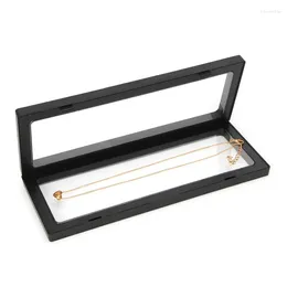 Jewellery Pouches 652F 3D Floating Picture Frame Box Display Stand Ring Pendant Holder Protect Jewellery Stone Presentation Case