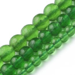 Matte Green Energy Moldavite Crystal Beads Czech Meteorite Glass Round Beads for Jewellery Making DIY Charm Bracelets 15''