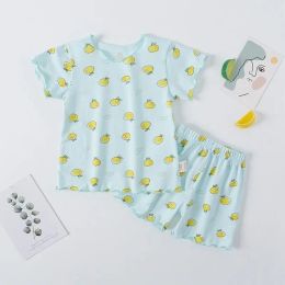 Baby Girls Floral Clothes Full Print T-shirts Shorts Pajamas Set Toddler Loungewear Children Sleepwear Nightgown Pijama Infantil