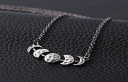 Fashion Moon Phase Necklace Moon Lunar Eclipse Necklaces Pendants Astrology Jewelry Long Chain Statement Necklace Kolye ps11401011560