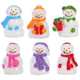 6pcs Miniature Snowman Figurines Mini Christmas Ornaments House Decorations 2023 Christmas Snowman Miniature -Mixed Style