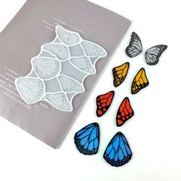 DIY Crystal Epoxy Resin Mould Mirror Butterfly Wing Earrings Pendant Keychain Silicone Mould