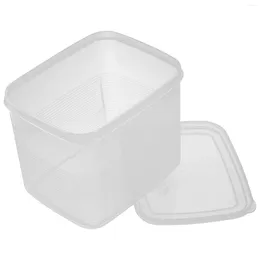 Plates Bread Dispenser Storage Box Plastic Refrigerator Organiser Bins Bagel Container