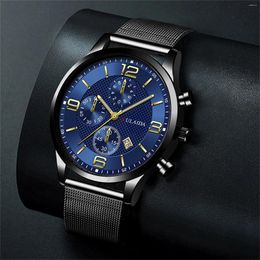 Wristwatches Business Men's Watch Male Quartz Watches Minimalist Casual Leather Strap Digital Calendar Wristwatch Men Clock