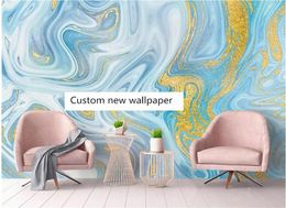 Customize new modern blue pink marble fashion line bedroom living room wallpaper papel de parede papier peint