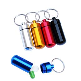 Aluminium Small Medicine Bottle Portable Pill Boxs Travel Goods Keychain Outdoor Medicine Bottle Waterproof Seal Colourful