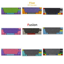 Accessories 61 Keys PBT Doubleshot Shinethough Keycaps Set OEM Profile for ANSI MX Mechanical Gaming Keyboard GH60 RK61/ALT61/Annie GK61