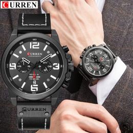 Wristwatches Fashion Men'S Multi Time Zone Business Watch Mens Watches Sport Waterproof Calendar Leather Chronograph Quartz