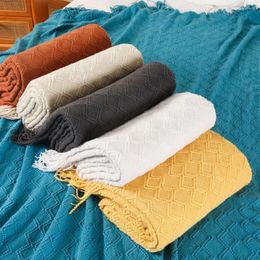 Blankets Fashion Throw Blanket For Beds Office Nap Knit Casual Cover Home El Decorative Sofa With Tassels Outdoor Travel Shawl