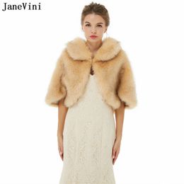 JaneVini Etole Mariage Faux Fur Bridal Shawl Wedding Winter Jacket for Bride Warm Fake Fur Women Coat Capes Wraps Shrugs Cloaks