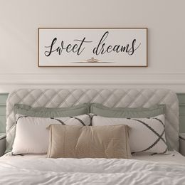 PEONIA 41" x 15" Sweet Dreams Above The Bed Wall Decor (Wood)