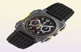 Wristwatches BR Model Sport Rubber Watchband Quartz Bell Luxury Multifunction Watch Business Stainless Steel Man Ross Wristwatch M1057602