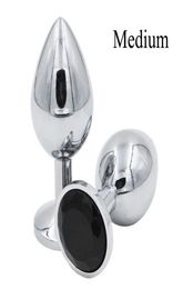 Sex toy massager Medium Size 80x33mm Luxury Silver Threaded Metal Butt Plug Anal Insert Sexy Stopper Anal Sex Toys Audlt Products8939102