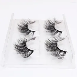 False Eyelashes Makeup 2 Pairs Faux Mink Extension Natural Long Fake Eye Lashes Volume