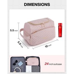 BAGSMART Waterproof Cosmetic Bag for Women Travel Organizer Female Necessaries Make Up Case Wet and Dry Wash Toiletry Bag