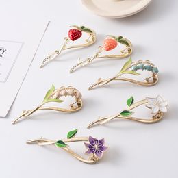 Metal Pearl Hair Claw Clip Women Hair Bun Twist Hairpin Flowers Headband Rhinestone Banana Barrettes Ponytail Hair Accessories