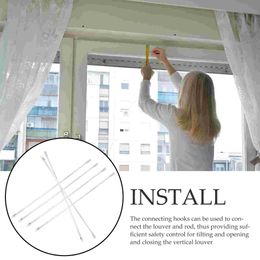 6 Pcs Blinds Pulling Wand Drapes Replacement White Curtains Vertical Rod Opening Rods Windows Clear Tilt