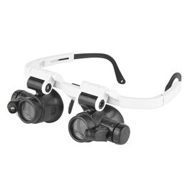 Head-Mounted Illuminating Microscope Headband Repair LED Lamp Light Magnifying Glass With 8x 15x 23x Magnifier Loupe Glasses