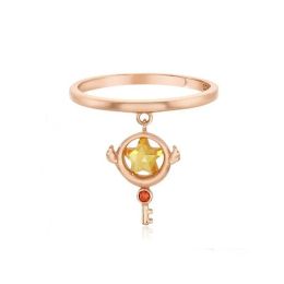 Anime Card Captor Sakura Cosplay Cherry Blossom Magic Stick Ring Pendant Ring Cute Props Accessories Halloween Gifts