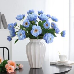 Decorative Flowers Peony Simulation High-quality Silk Artificial Indoor Living Room Decoration Table Flower Decorations Bouquets