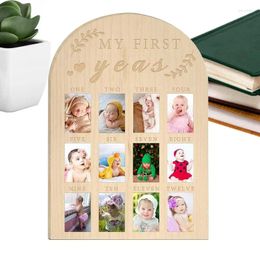 Frames Toddler Books First Year Memory Book Frame Po Display Keepsake Wood Board