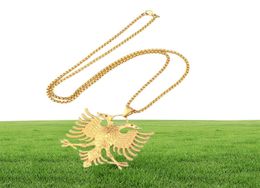 SOITIS Albania Flag Eagle Pendants Russian Emblem Necklace Coat of Arms Double Headed Eagle Stainless Steel Pendants Chain 6311683