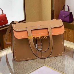 Halzan Handbags Leather Crossbody Bags Hazan Bag Large Bag High-end Female Brand Student Genuine Leather Carrying Crossbody Bag for Work have logo HBYB