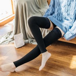 Women Leg Socks Stretchy Female Leg Warmers Contrast Color Over Knee Stockings