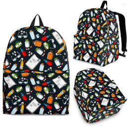 Backpack YIKELUO Cartoon Physics Experiment Utensil Design College Student Laptop With Zipper Fashion Textbook Bag Unisex