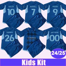 24 25 Sporting Kansas Kids Kit Soccer Jerseys PULIDO RUSSELL GERSO SALLOI THOMMY Away Child Suit Football Shirt Short Sleeve Uniforms