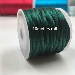 2mm 10-225meters/roll Chinese Knot Satin Cord Braided Silk Macrame Rope Thread Wire DIY Bracelets Making Findings Beading