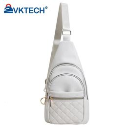 Women Sling Chest Bag Diamonds Running Waist Simple Casual Portable Fashion PU Leather Adjustable Straps Travel Hiking 240407
