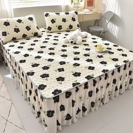 2023 New Summer Cool Silk Latex Mat Printed Bed Skirt, Family Version, Clean, Comfortable And Lovely Girl