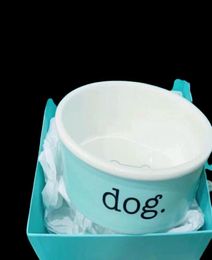 Luxury Blue Bone China Cat Bowls Designer Ceramic Pets Supplies Cat Dog Bowl CATDOGSUPER1ST2165929