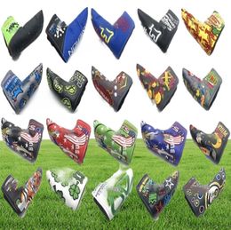 23 Colours High Quality Golf Clubs Putter Cap Cover Ball Head Protection Pu Plush Straight Strip Push Putter Cover for Wood 2206263139006