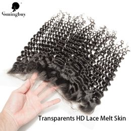 HD Lace Frontal Closure 13X4 Deep Curly Real Swiss HD Lace Front Skinline Vietnamese Human Hair For Black Women Comingbuy Virgin