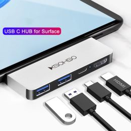 Hubs USB C HUB 3.0 Type C Multi Splitter Adapter OTG USB Dock Station for Surface Pro 4 5 6 7 Plus 8 9 X Go 1 2 3 Laptop Accessories