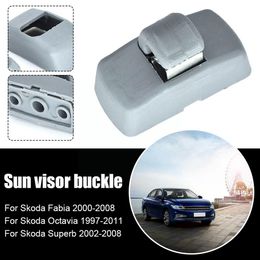 2pc Grey Front Sun Visor Hook Clips Bracket For SKODA Fabia 6Y Octavia A4 A5 1U 1Z Superb B5 3U 3B0857561B 3B0857563 M3J9