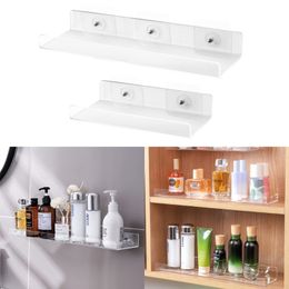 1Pack Acrylic Floating Shelves,Clear Bathroom Wall Shelf, Invisible Bookshelves