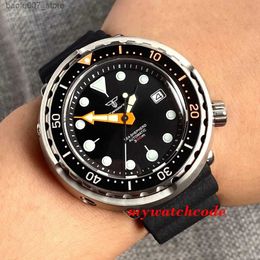 Wristwatches Tandorio Tuna Dive Steel Mechanical Mens 20bar Waterproof S NH36 Movt Orange Hand Sile Watch Band Gift Watch