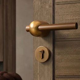 Chinese Indoor Bedroom Split Wooden Green Bronze Silent Magnetic Door Lock