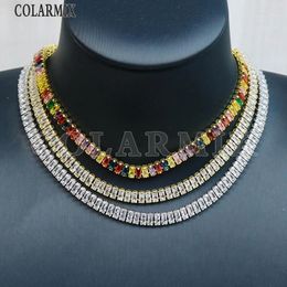 Chains 5 Pieces Crystal Tennis Necklace Zircon Chain 18k Gold Plated Colorful Zirconia Jewelry Mothers' Day Gift 52218