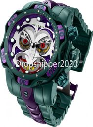 Unbeaten Watch Dc Comics Joker Mens Quartz 525mm Stainless Steel Model 30124 Calendar Waterproof Chronograph Watches5515271