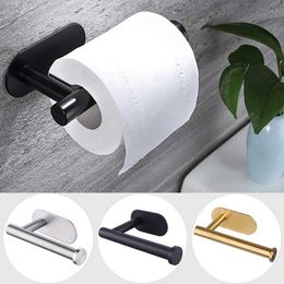 Toilet Paper Holders Self Adhesive Toilet Paper Holder Wall Mount No Punching Stainless Steel Tissue Towel Roll Dispenser Stand For Bathroom Kitchen 240410