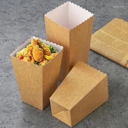 Gift Wrap 50Pcs Solid Paper Popcorn Boxes Wedding Candy Food Bag Favors Birthday Supplies Storage